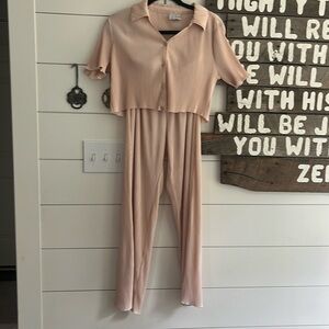 Joie Pink Wide Leg Jumpsuit